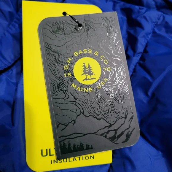 NWT GH Bass & Co Mens Blue Ultra Loft Puffer Coat Wind Water Resistant XXL $195 - Picture 7 of 9